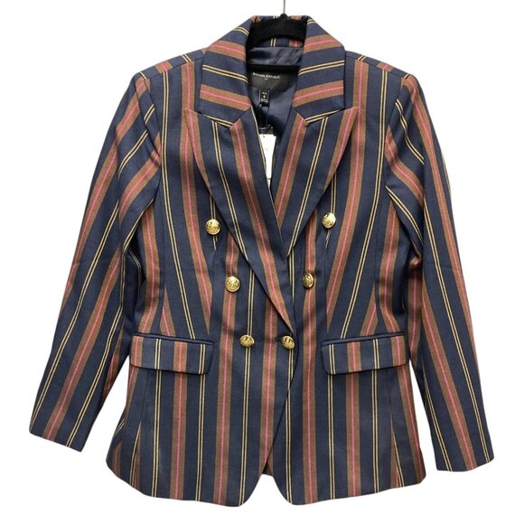 Banana Republic Factory Striped Icon Blazer Size 6 Petite Classic‎ Preppy NEW - Picture 2 of 16